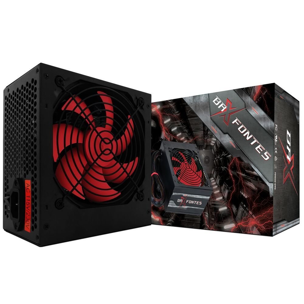 Fonte BRX 650W ATX Bivolt Automatica PFC Ativo S650W AUTO é na TJ Gaming