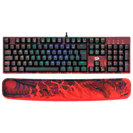 TECLADO OPTO-MECANICO REDRAGON INFERNAL DRAGON VISERION + APOIO PARA TECLADO INFERNAL DRAGON